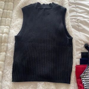 Lulus basics black tank top muscle t ribbed size small